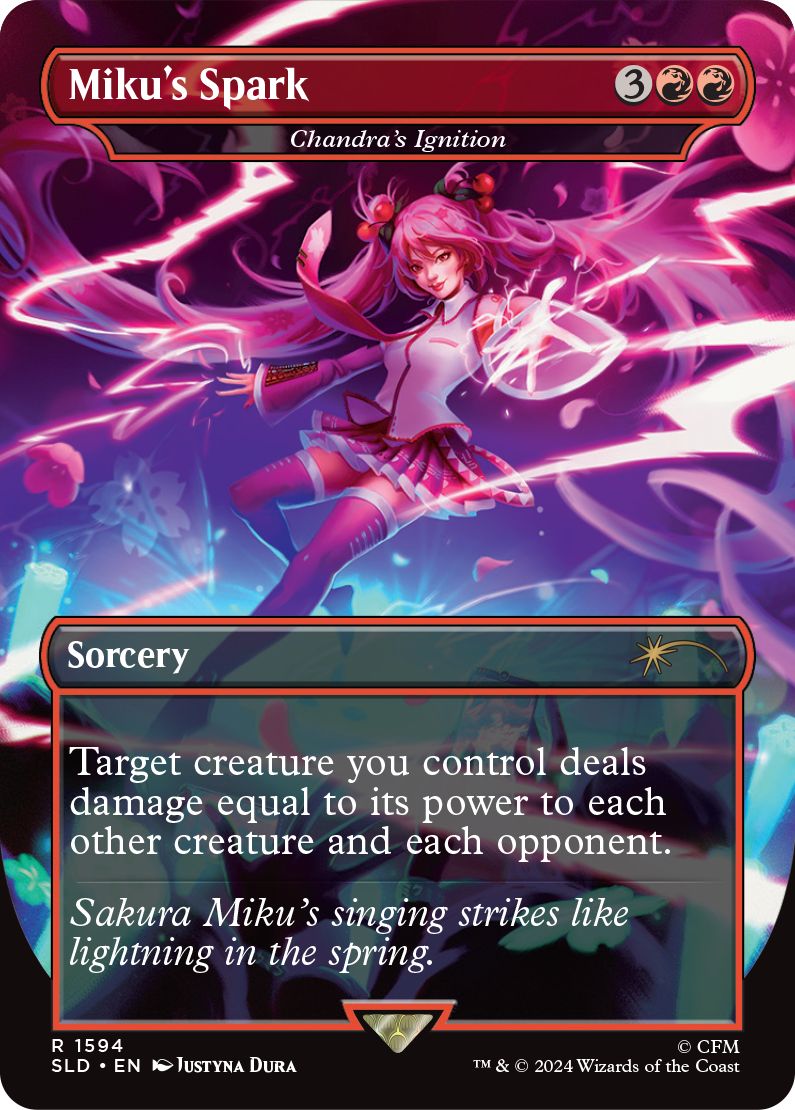 (英)ミクの閃光/Miku's Spark[チャンドラの灯の目覚め / Chandra's Ignition]【SLD】 Secret Lair x Hatsune Miku: Sakura Superstar EN No.1594