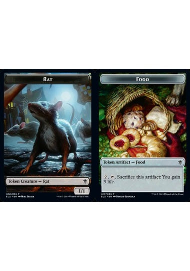 (英)【Foil】ネズミトークン / Rat TokenNo.006 - 食物トークン / Food Token【ELD-TOKEN】 No.017