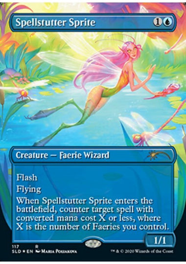 (英)【Foil】呪文づまりのスプライト / Spellstutter Sprite【SLD】Faerie, Faerie, Faerie Rad No.117