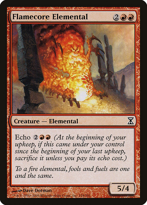 (英)【Foil】炎核の精霊 / Flamecore Elemental【TSP】 No.154