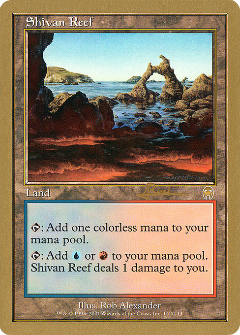 (英)シヴの浅瀬 / Shivan Reef【WC01】 World Championship Decks 2001 Antoine Ruel 金枠 No.082