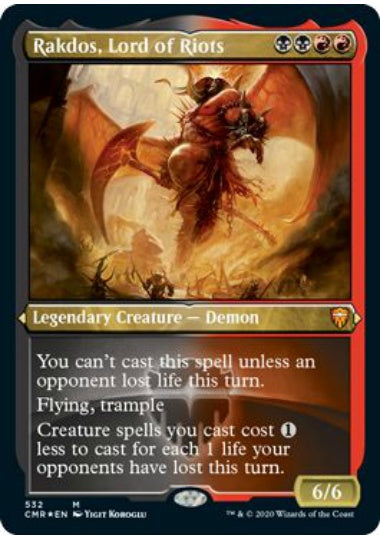 (英)【Foil】暴動の長、ラクドス / Rakdos, Lord of Riots ★ショーケース枠★ 【CMR】 No.532