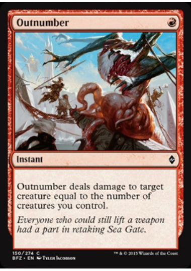 (英)【Foil】多勢 / Outnumber【BFZ】 No.150