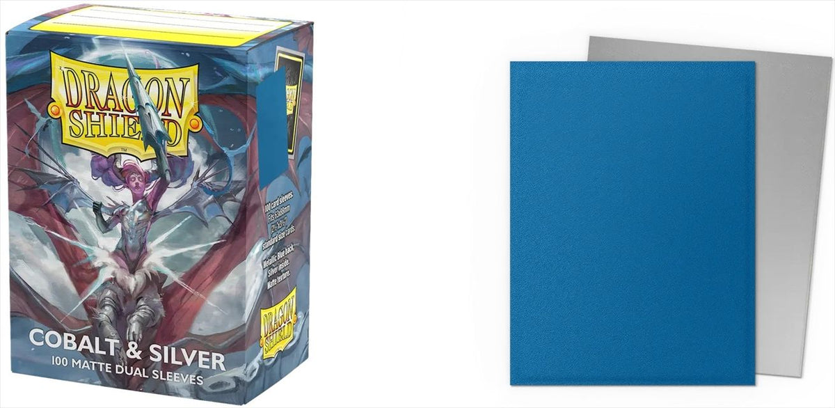 【サプライ】 ドラゴンシールド Dual Matte Sleeves Cobalt/Silver   ※発送方法は「ゆうパック」を選択してください。
