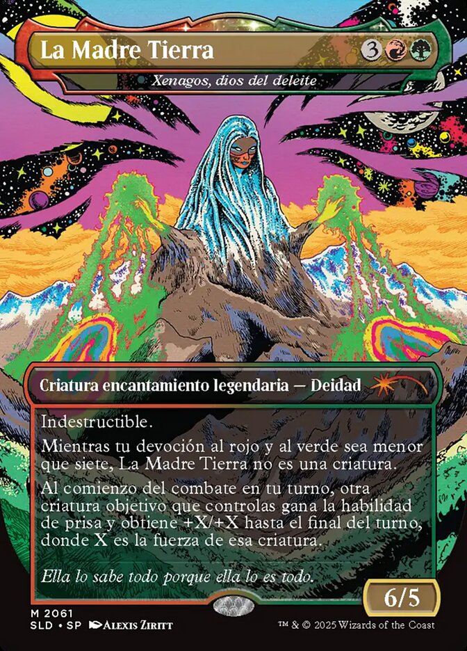 (スペイン語)【Foil】La Madre Tierra[Xenagos, dios del deleite / Xenagos, God of Revels]【SLD】 Secret Lair Presents: Nuestra Magia No.2061