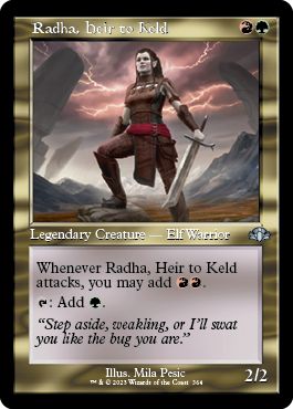 (英)【Foil】ケルドの後継者、ラーダ / Radha, Heir to Keld ★ショーケース枠★(旧枠加工カード) 【DMR】 No.364
