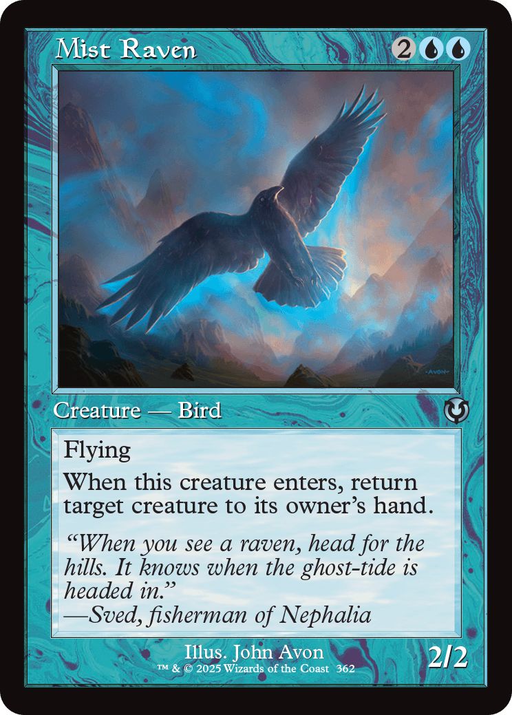 (英)【Foil】霧鴉 / Mist Raven ★ショーケース枠★(旧枠加工カード) 【INR】 No.362