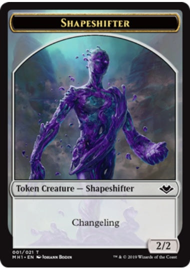 (英)【Foil】多相の戦士トークン / Shapeshifter Token【MH1-TOKEN】 No.001