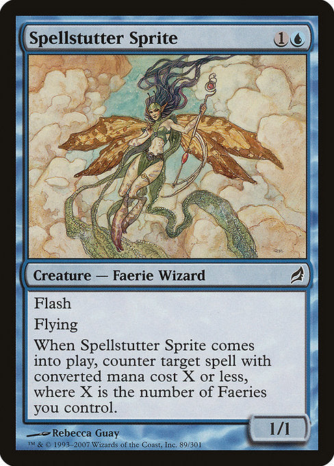 (英)【Foil】呪文づまりのスプライト / Spellstutter Sprite【LRW】 No.089