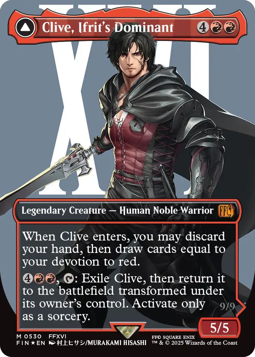 (英)【Surge-Foil】イフリートのドミナント、クライヴ / Clive, Ifrit's Dominant - 火の召喚獣、イフリート / Ifrit, Warden of Inferno ★ボーダーレス★(キャラクター) 【FIN】 No.530