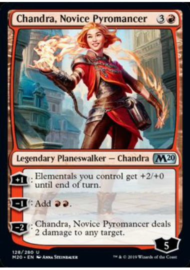 (英)【Foil】新米紅蓮術師、チャンドラ / Chandra, Novice Pyromancer【M20】 No.128