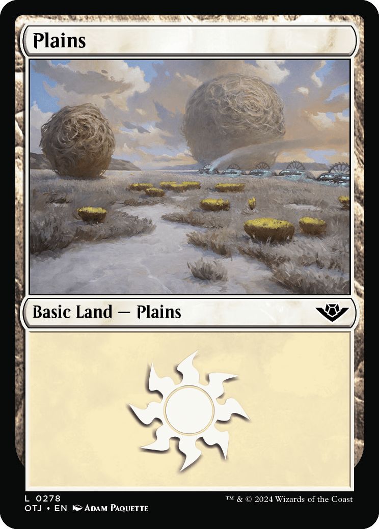 (英)【Foil】平地 / Plains【OTJ】 No.278