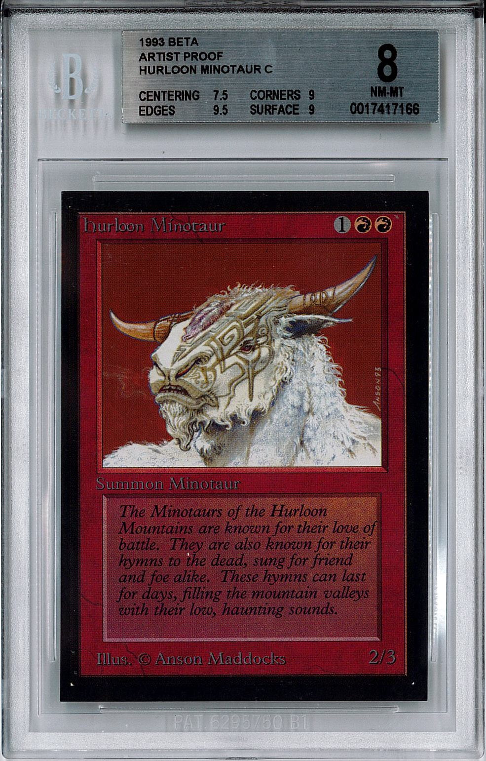 [鑑定品](英)ハールーン・ミノタウルス / Hurloon Minotaur【BETA】 No.159 BGS8 ID:0017417166 アーティストプルーフ ※トーナメントで使用することはできません。 [委託販売品]