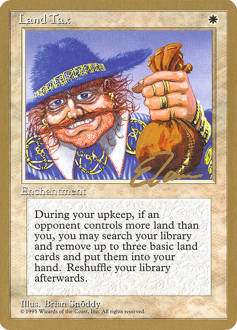 (英)土地税 / Land Tax【PTC】 ProTour NewYork Decks 1996 Eric Tam 金枠 No.045