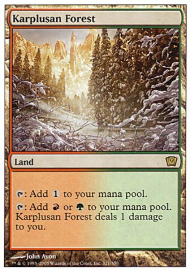 (英)【Foil】カープルーザンの森 / Karplusan Forest【9ED】 No.321