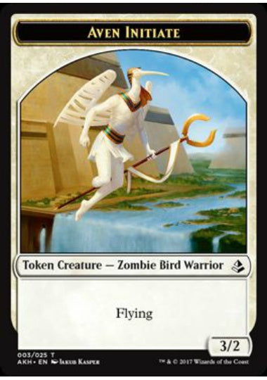(英)エイヴンの修練者トークン / Aven Initiate Token【AKH-TOKEN】 No.003