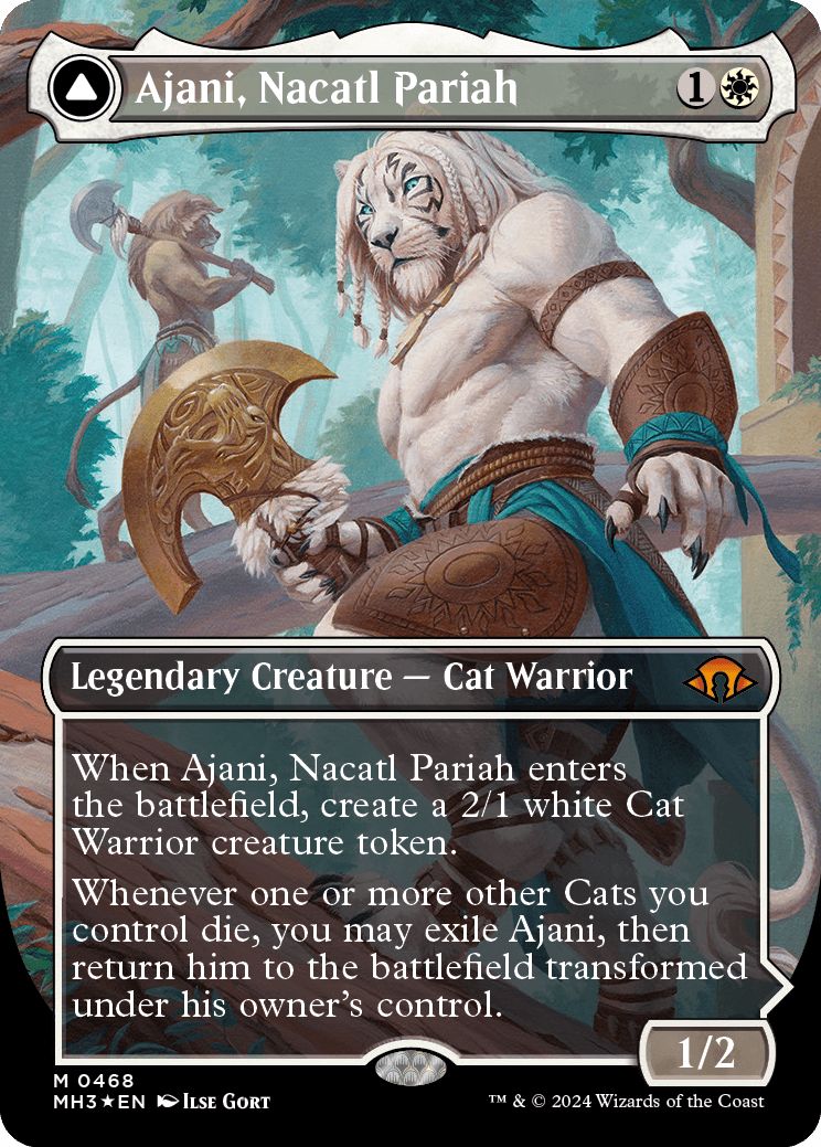 (英)【テクスチャーFoil】ナカティルの最下層民、アジャニ / Ajani, Nacatl Pariah - ナカティルの報復者、アジャニ / Ajani, Nacatl Avenger【MH3】 No.468