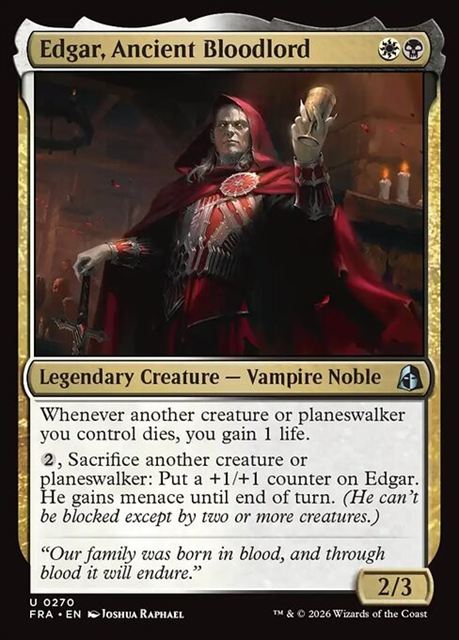 (英)【Foil】古の血王、エドガー / Edgar, Ancient Bloodlord【FRA】 No.270