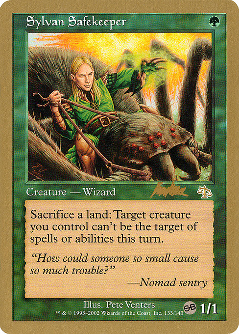 (英)森を護る者 / Sylvan Safekeeper【WC02】 World Championship Decks 2002 Brian Kibler サイドボード 金枠 No.062