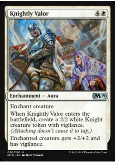 (英)【Foil】騎士の勇気 / Knightly Valor【M19】 No.020
