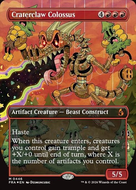 (英)【Foil】孔爪の巨像 / Craterclaw Colossus ★ボーダーレス★ 【FRA】 No.446