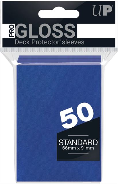 【サプライ】 Ultra Pro PRO-Gloss スタンダード デッキプロテクター スリーブ ソリッドブルー(50枚入り)  ※5個以上購入の場合、発送方法は「ゆうパック」を選択してください。