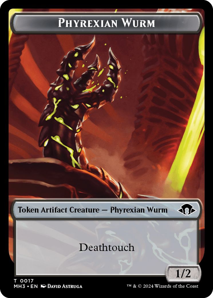 (英)ファイレクシアン・ワームトークン / Phyrexian Wurm Token【MH3-TOKEN】 No.017