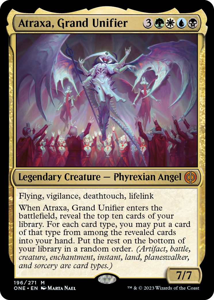 (英)【Foil】偉大なる統一者、アトラクサ / Atraxa, Grand Unifier【ONE】 No.196