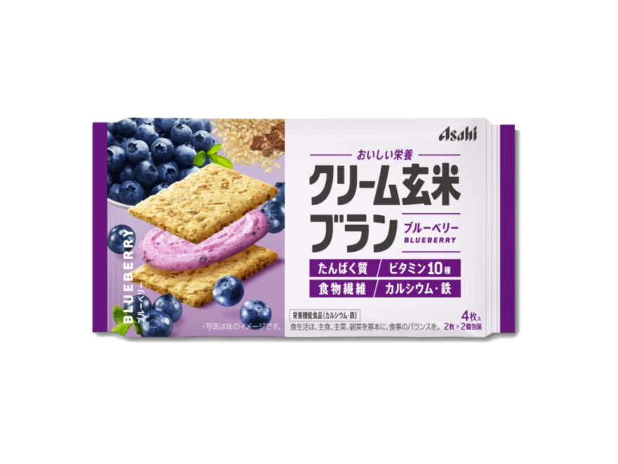 【軽食】 アサヒグループ食品 クリーム玄米ブランブルーベリー