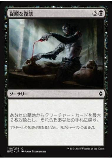 (日)【Foil】従順な復活 / Dutiful Return【BFZ】 No.110