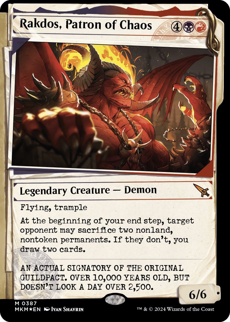 (英)【不可視インクFoil】混沌の守護者、ラクドス / Rakdos, Patron of Chaos ★ショーケース枠★(「事件簿」ショーケース版) 【MKM】 No.387