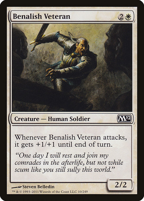 (英)【Foil】ベナリアの古参兵 / Benalish Veteran【M12】 No.010