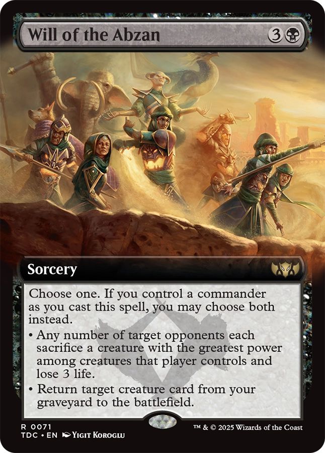 (英)アブザンの意志 / Will of the Abzan ★拡張枠★ 【TDC】 No.071