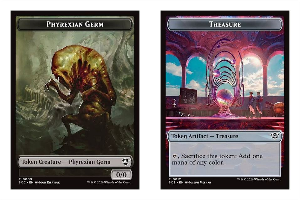 (英)ファイレクシアン・細菌トークン / Phyrexian Germ Token No.009 - 宝物トークン / Treasure Token No.012【SOC-TOKEN】 No.008