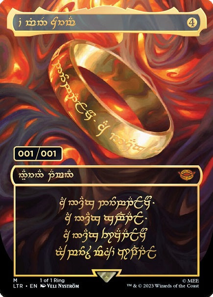 (テングワール文字)【DR-Foil】一つの指輪 / The One Ring ★ボーダーレス★(1 of 1 Ring) 【LTR】 (シリアルNo入り)