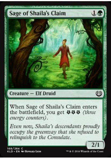 (英)【Foil】シャイラ専有地の賢者 / Sage of Shaila's Claim【KLD】 No.168