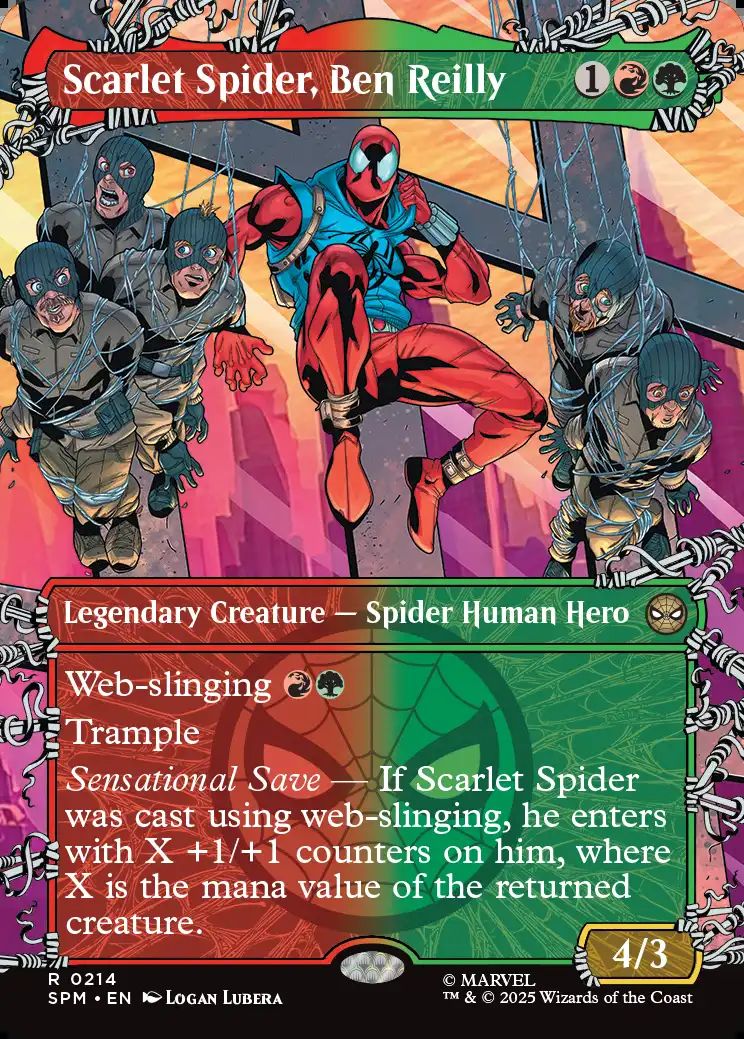 (英)【Foil】スカーレット・スパイダー、ベン・ライリー / Scarlet Spider, Ben Reilly ★ボーダーレス★(ウェブスリンガー) 【SPM】 No.214