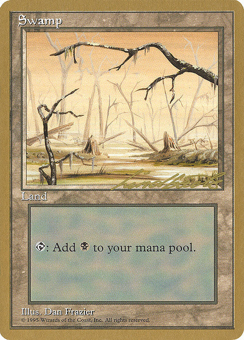 (英)沼 / Swamp【PTC】 (Brown) ProTour NewYork Decks 1996 Leon Linback 金枠 No.289
