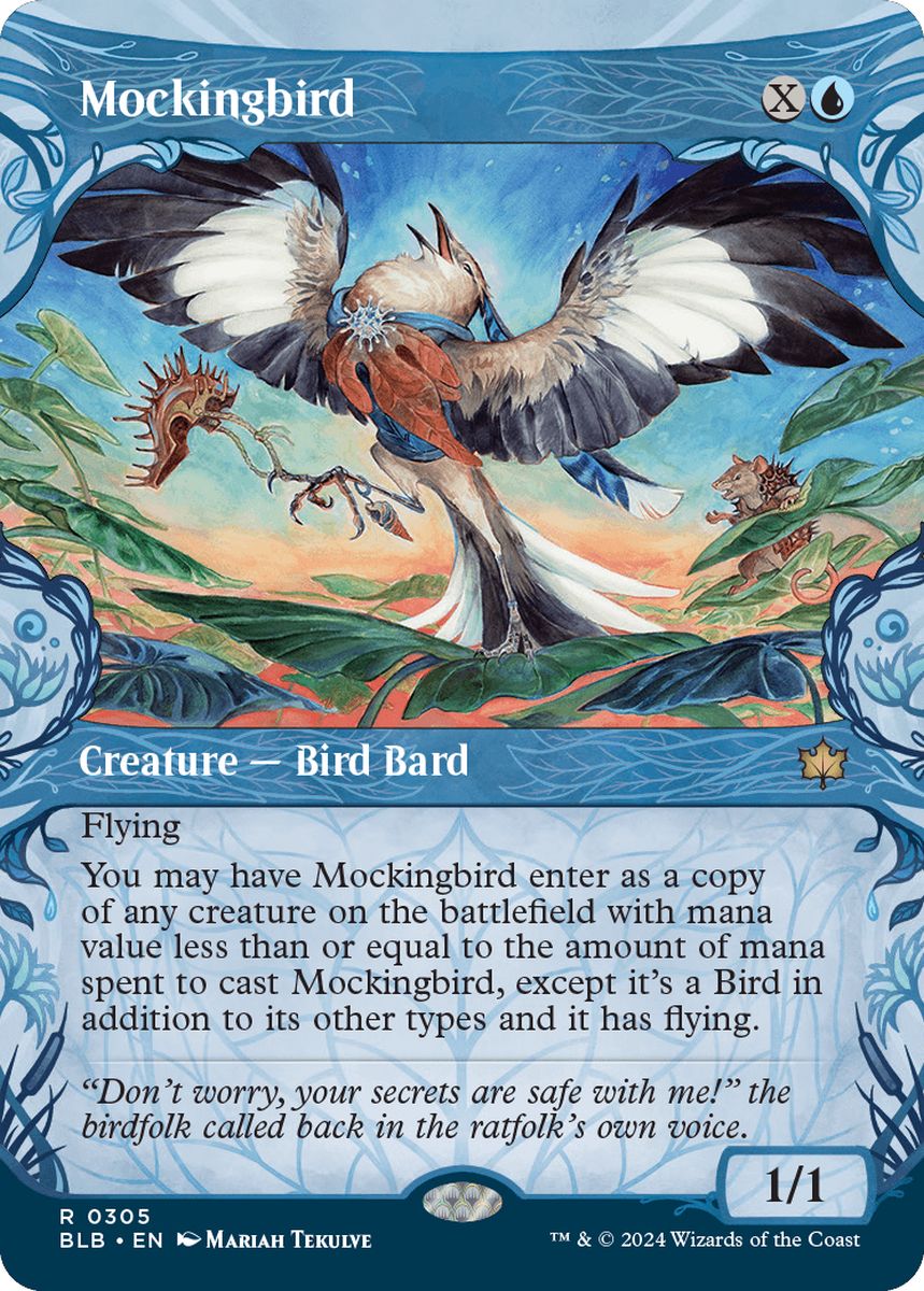 (英)【Foil】マネドリ / Mockingbird ★ショーケース枠★(森林) 【BLB】 No.305