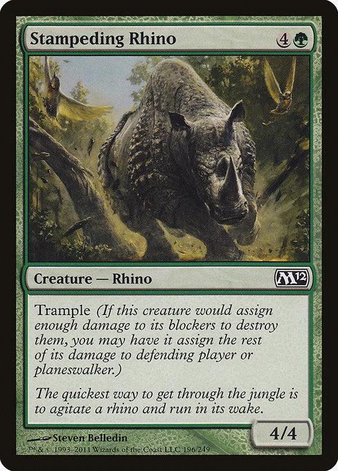 (英)【Foil】暴走するサイ / Stampeding Rhino【M12】 No.196