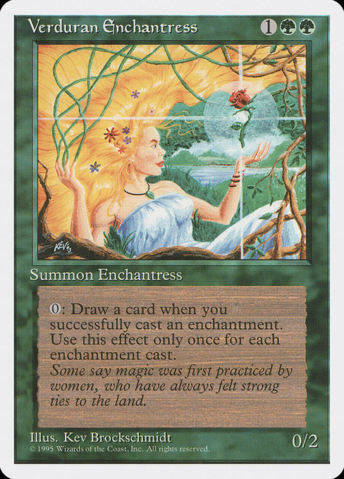 (英)新緑の女魔術師 / Verduran Enchantress【4ED】 No.281