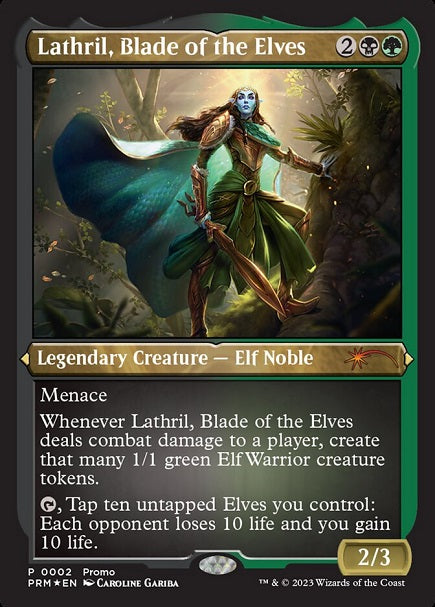 (英)【エッチングFoil】エルフの刃、ラスリル / Lathril, Blade of the Elves【PRM】 リセールプロモ No.064
