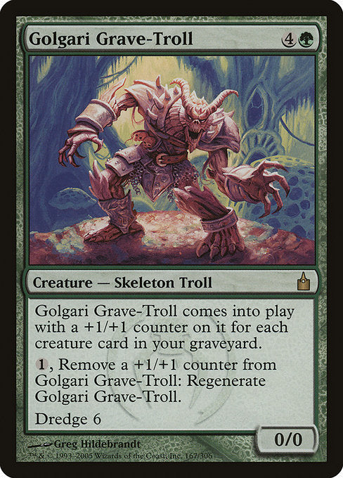 (英)【Foil】ゴルガリの墓トロール / Golgari Grave-Troll【RAV】 No.167