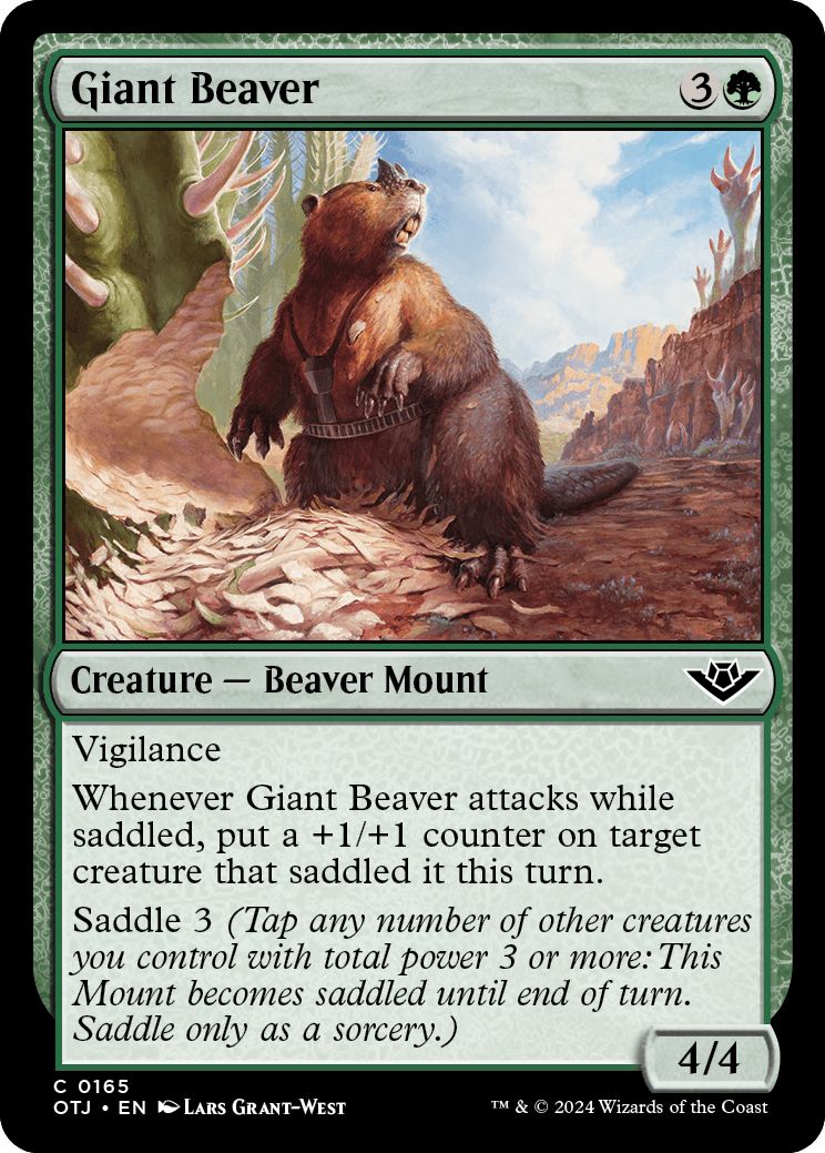 (英)【Foil】巨大ビーバー / Giant Beaver【OTJ】 No.165