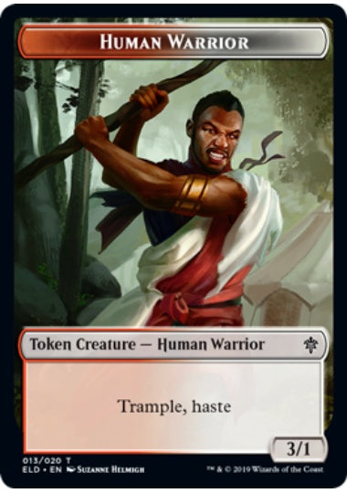 (英)人間・戦士トークン / Human Warrior Token【ELD-TOKEN】 No.013