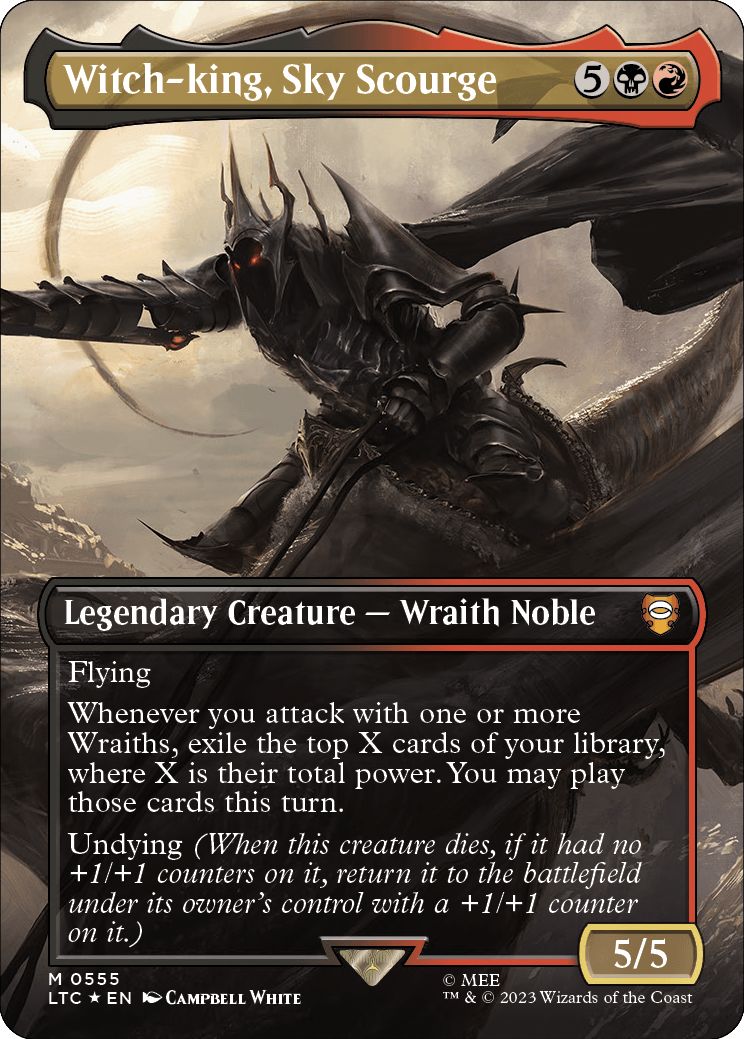 (英)【Surge-Foil】Witch-king, Sky Scourge ★ボーダーレス★(シーン・カード) 【LTC】 No.555