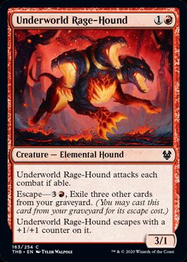 (英)【Foil】死の国の憤怒犬 / Underworld Rage-Hound【THB】 No.163