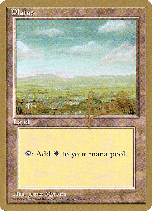 (英)平地 / Plains【PTC】 (Dark) ProTour NewYork Decks 1996 Bertrand Lestree 金枠 No.270
