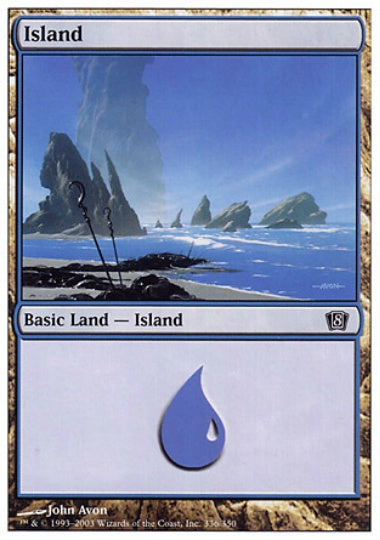 (英)【Foil】島 / Island【8ED】 No.336