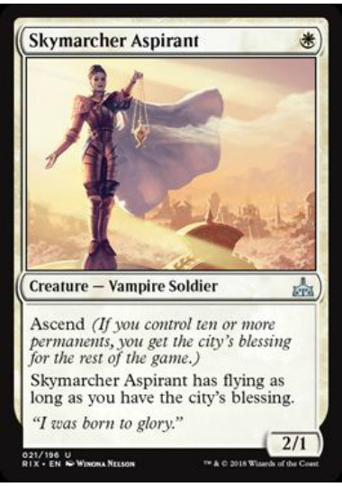(英)【Foil】空渡りの野心家 / Skymarcher Aspirant【RIX】 No.021